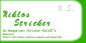 miklos stricker business card